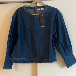 Puff sleeve Denim Shirt